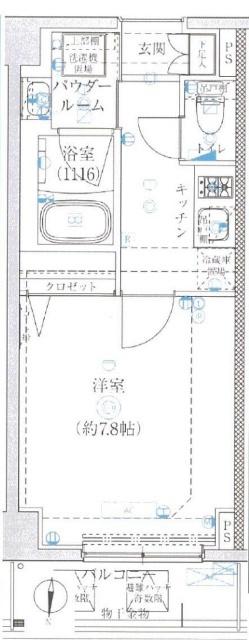 アルテシモ グレイス(1K/6階)の間取り写真