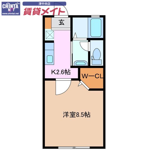 メゾンアズール(1K/1階)の間取り写真