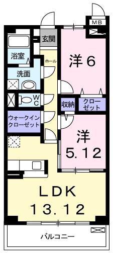 レフィナード(2LDK/3階)の間取り写真
