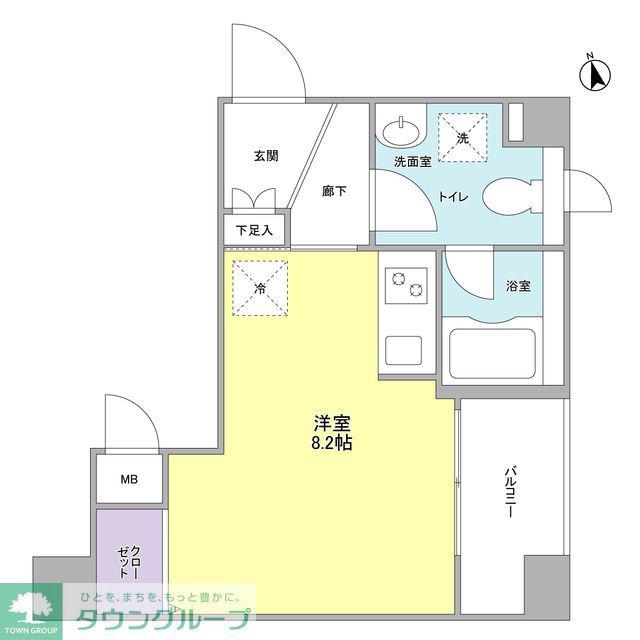JR常磐線 三河島駅 徒歩5分 9階建 築20年(ワンルーム/2階)の間取り写真