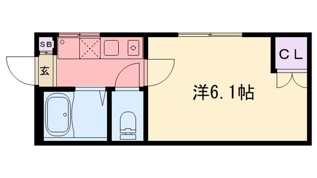 二葉ビル(1K/4階)の間取り写真