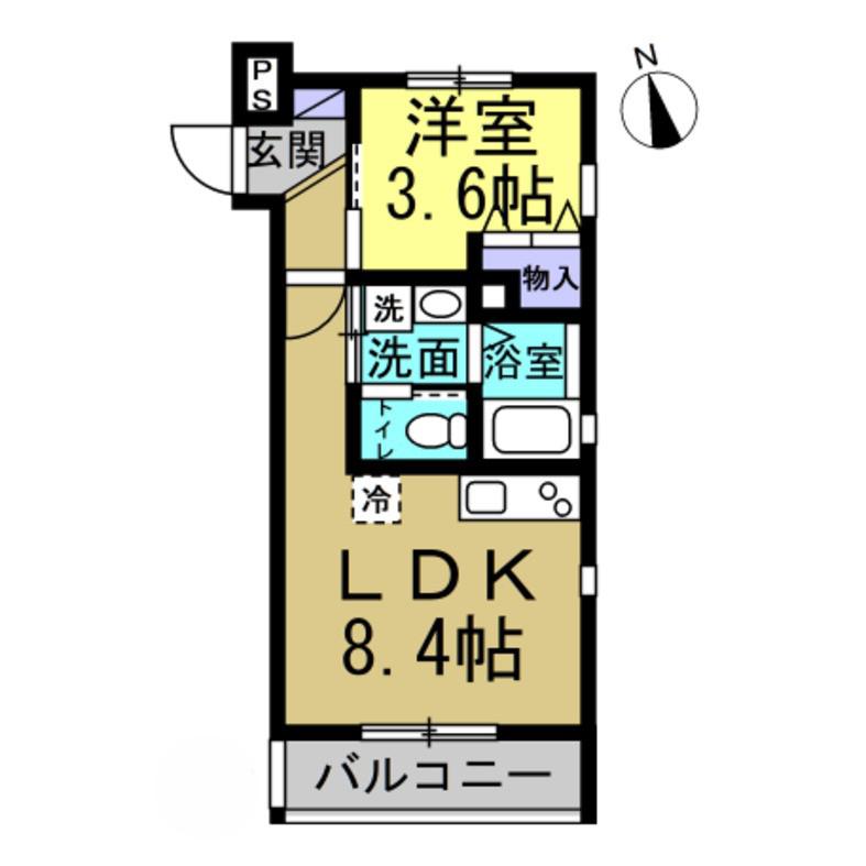 半田市苗代町共同 工事(1LDK/2階)の間取り写真