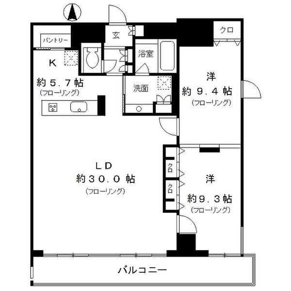 レジディア東桜II(2LDK/11階)の間取り写真