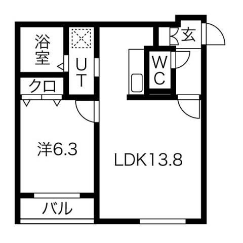 AMBITION NAKAJIMA PARK(1LDK/2階)の間取り写真