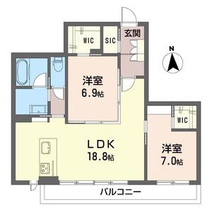 BELUCE(2LDK/2階)の間取り写真