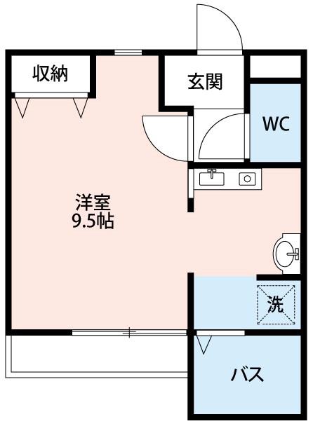 ティアラ康生(ワンルーム/4階)の間取り写真