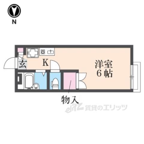 ヌカタロッジ(1K/2階)の間取り写真