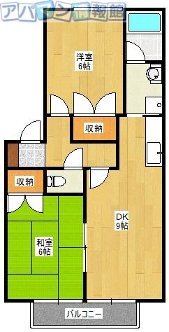 アスターアオキ(2DK/1階)の間取り写真