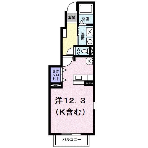 クロスロード(ワンルーム/1階)の間取り写真