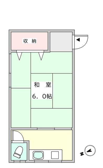 三栄荘(1K/2階)の間取り写真