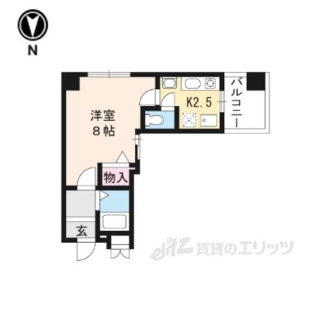 レーベンなぎの宮(1K/4階)の間取り写真