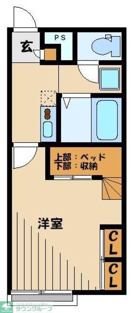 レオパレスエステシティII(1K/1階)の間取り写真