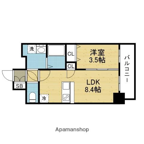 プレリス大阪今里サヴィア(1LDK/12階)の間取り写真