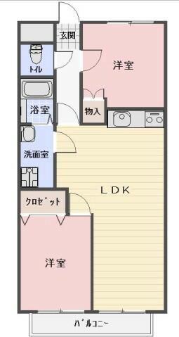 PARKSIDEリマティーR(2LDK/1階)の間取り写真