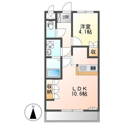 オリエンタルハイツ(1LDK/1階)の間取り写真