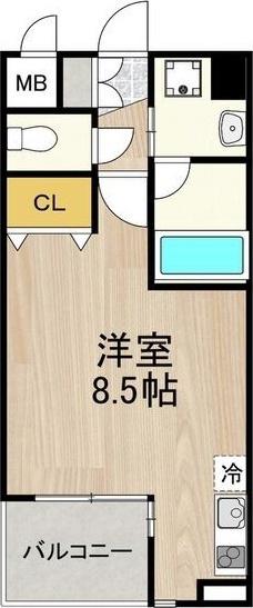 CITY SPIRE 名駅北(ワンルーム/7階)の間取り写真