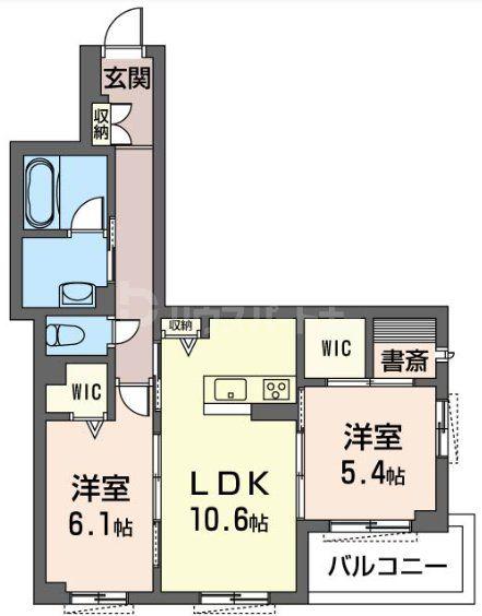 リッツ新宿(2LDK/2階)の間取り写真