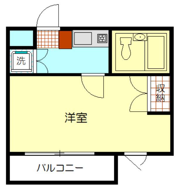 鶴ヶ島ダイカンプラザCITY(1K/3階)の間取り写真