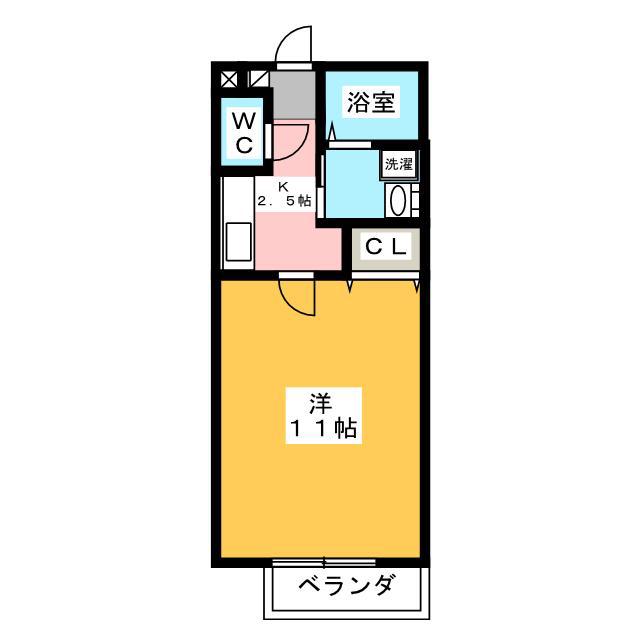 クレセール(1K/2階)の間取り写真