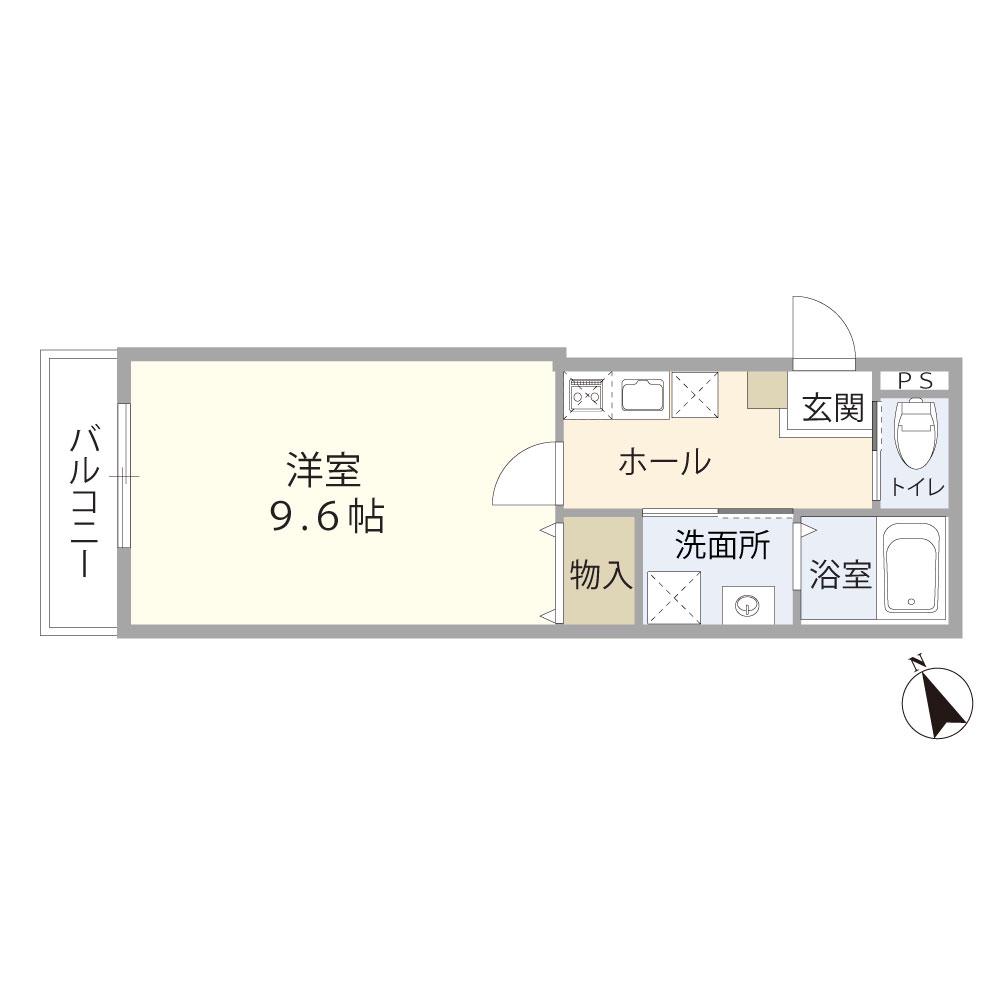 ルミエール北浦和(1K/3階)の間取り写真
