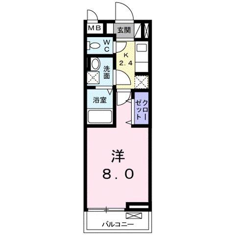 サンステージ(1K/2階)の間取り写真