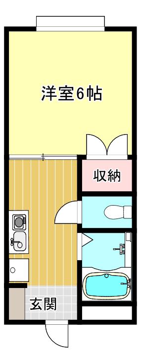 カーサ利町(1K/4階)の間取り写真