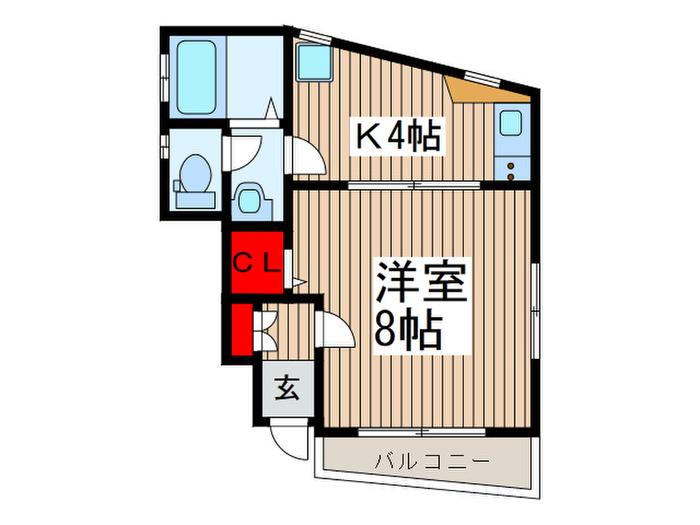 ソシア安行慈林(1K/1階)の間取り写真