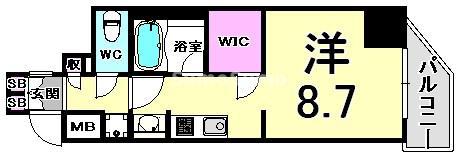 アスヴェル神戸元町海岸通(ワンルーム/3階)の間取り写真