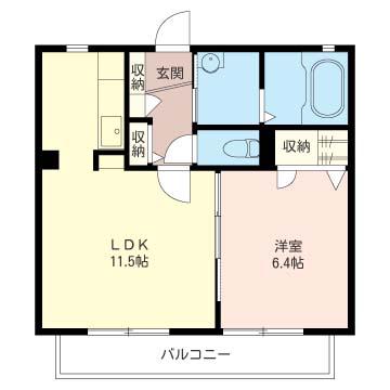 ワンズコートIII(1LDK/1階)の間取り写真