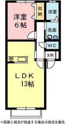 エクシード磐田(1LDK/1階)の間取り写真