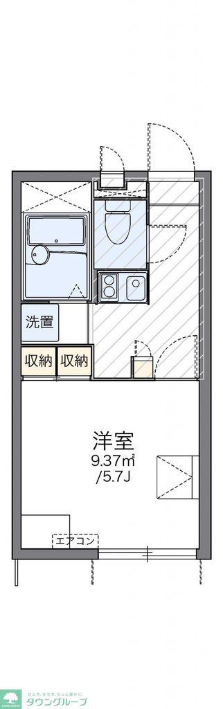 レオパレスエメラルドグリーン(1K/1階)の間取り写真