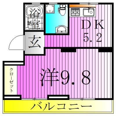 いろどりの杜(1DK/2階)の間取り写真