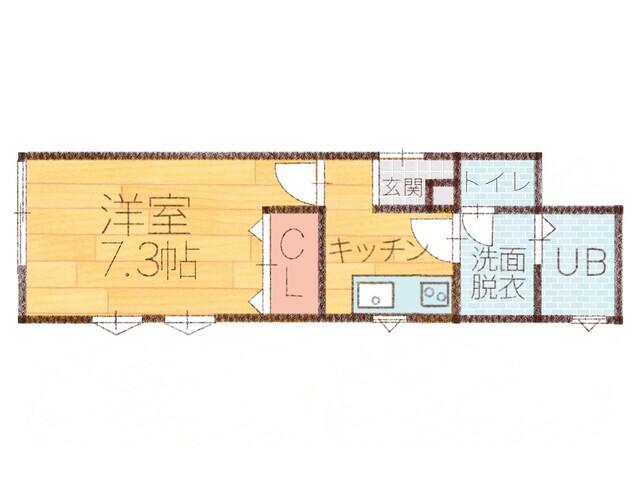 L COLLECTION 関屋駅前II(1K/1階)の間取り写真