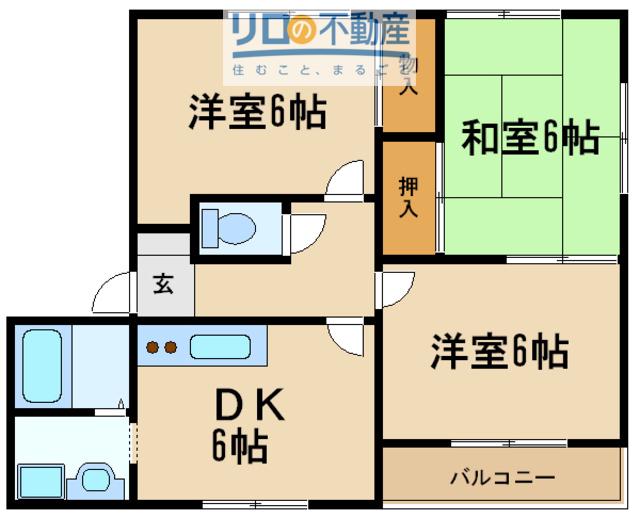 アドザックス北野(3DK/1階)の間取り写真