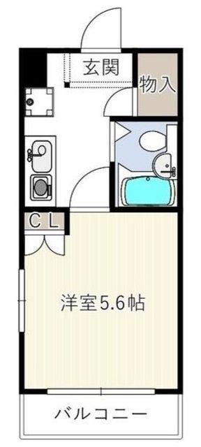 エスポアール川崎(1K/2階)の間取り写真
