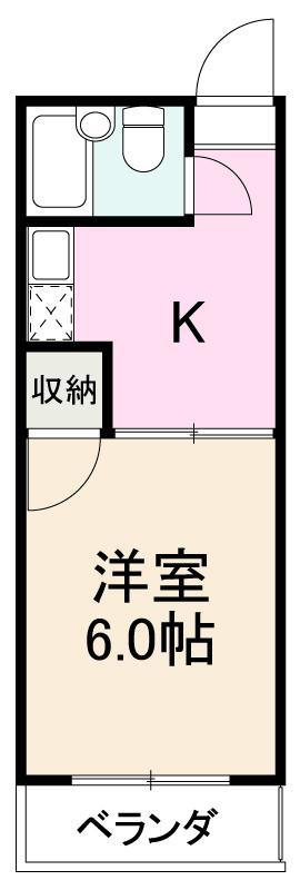 コート松福I(1K/2階)の間取り写真
