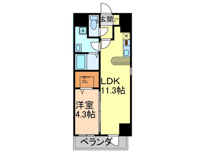 フォレシティ栄(1LDK/10階)の間取り写真