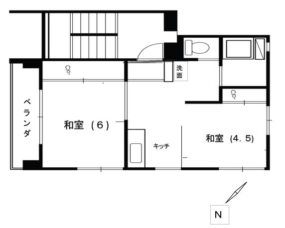 大増ビル(2K/4階)の間取り写真