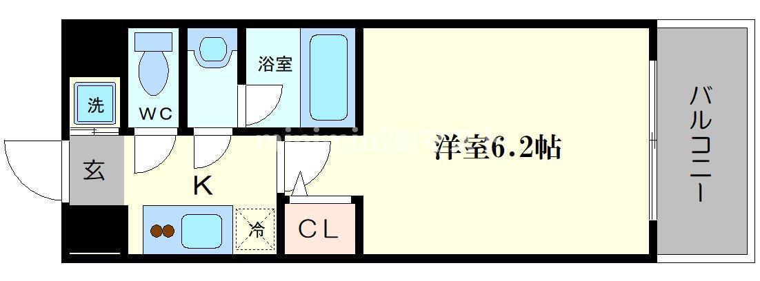 スプランディッド難波I(1K/8階)の間取り写真