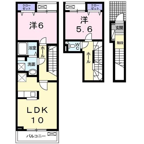 アビタシオン・D(2LDK/2階)の間取り写真