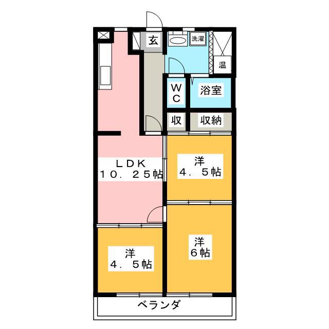 メイゾン 新長沢(3LDK/2階)の間取り写真