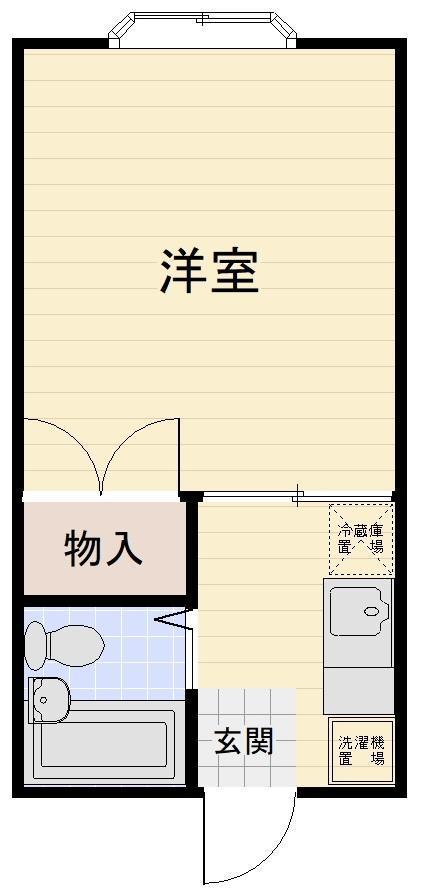 浜乃木公園ハイツ5号館(1K/1階)の間取り写真