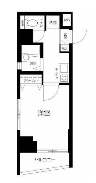 プレール日本橋壱番館(1K/2階)の間取り写真