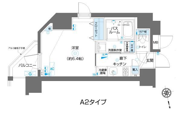 ズーム川崎サウス(1K/11階)の間取り写真