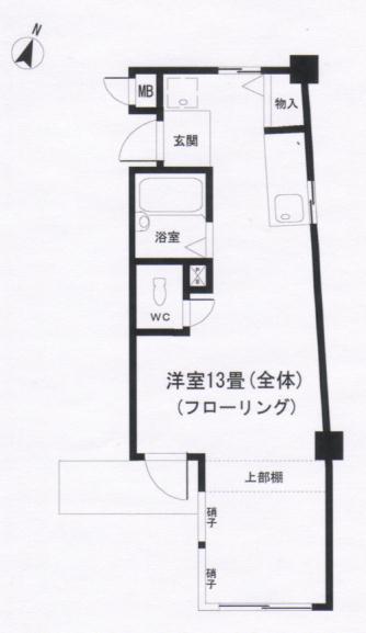 ステンドールK(ワンルーム/3階)の間取り写真