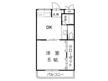 サンハイツ松山(1DK/2階)の間取り写真