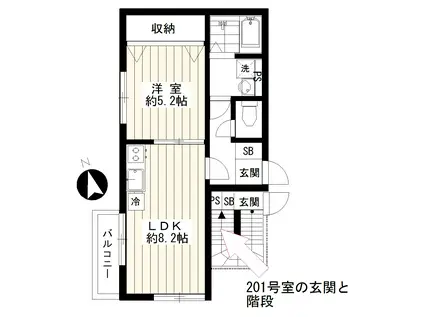 アリエッタ・K(1LDK/1階)の間取り写真