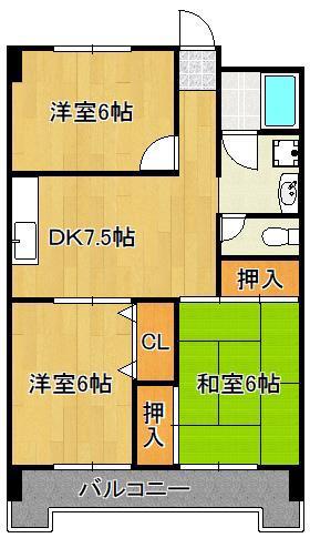 アネシス守恒(3DK/1階)の間取り写真