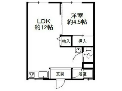 MAYUMIハイツ枚方5番館船橋ハイツ(1LDK/1階)の間取り写真