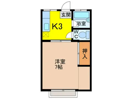 一刻館ハイツ(1K/2階)の間取り写真